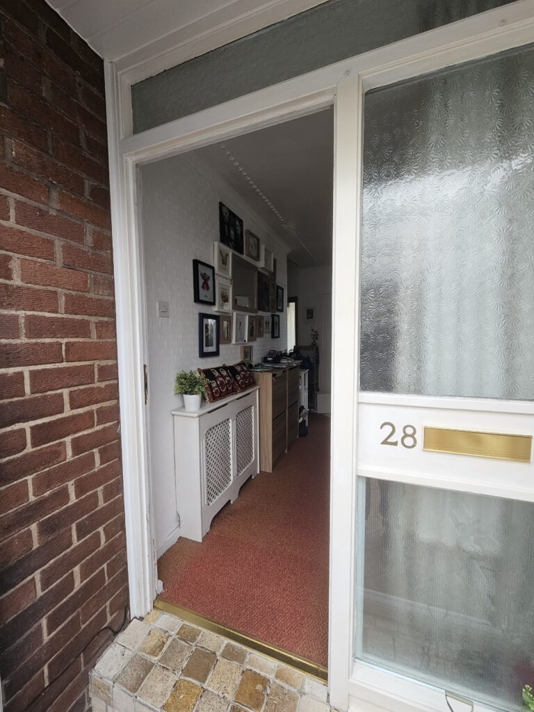 Existing door opening before new door and lock installation